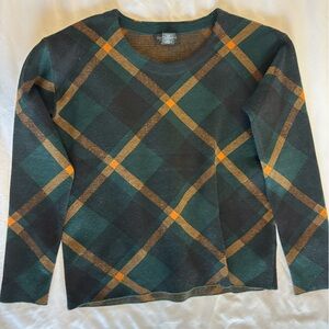 Rachel Zoe Men's Dark Green and Brown Argyle Sweater